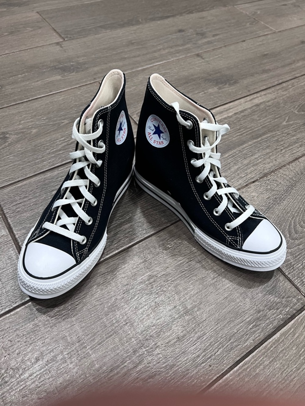 Converse Black & White High-Top Wedge Sneakers